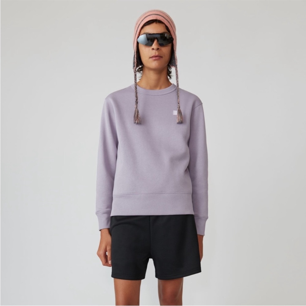 Acne Studios Fairview Face Mauve Purple Regular Fit Sweatshirt